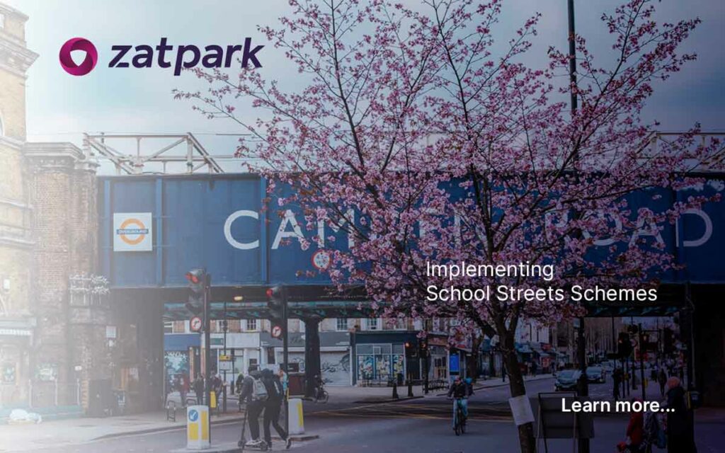 Zatpark - implementing school streets schemes - learn more - image of a street in Camden London