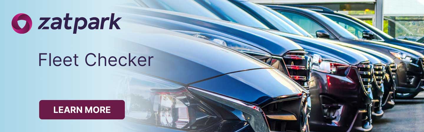 Zatpark Fleet Checker - Learn more - Image of a row of vehicles - Fleet parking fine management