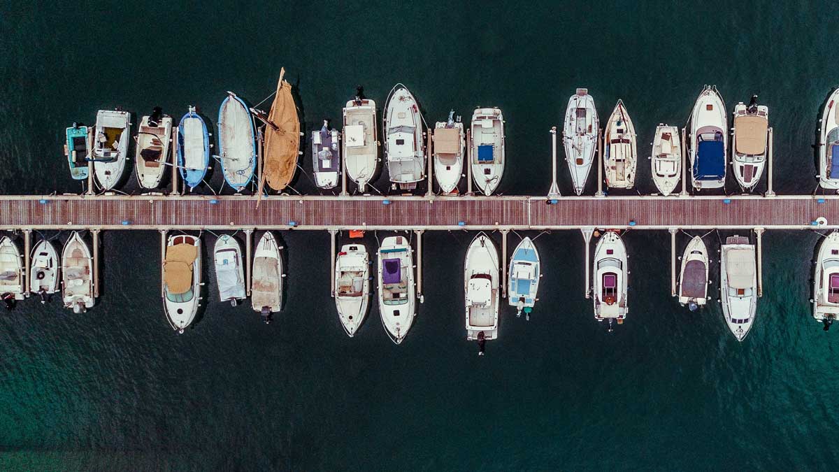 Marina - aerial photo - online marina car park control system