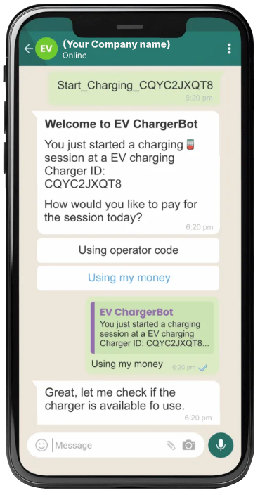 M2M EV ChargerBot for WhatsApp
