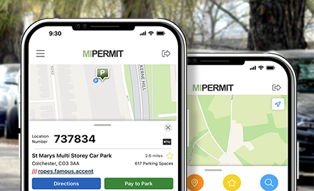 MiPermit cashless parking software for councils on mobile screens