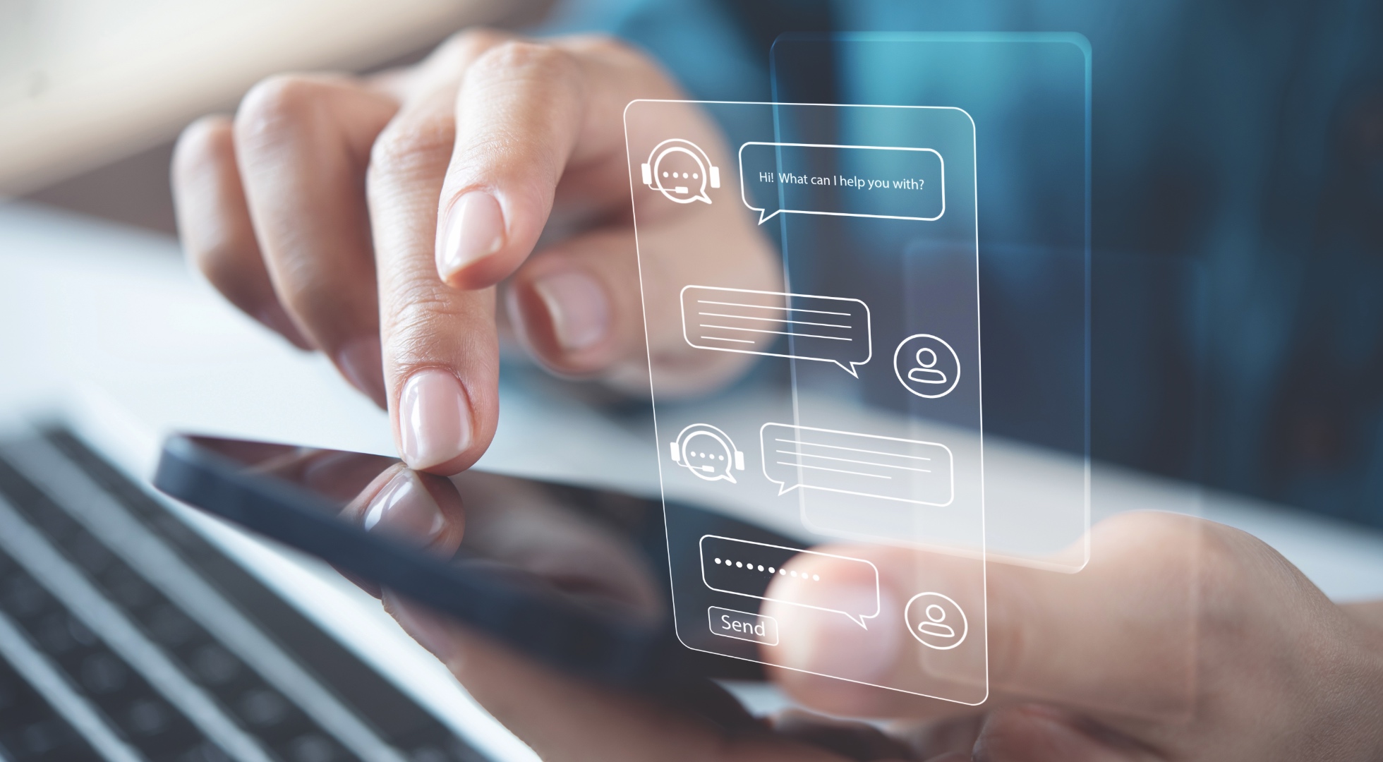 An image of someone using an ai-powered chatbot