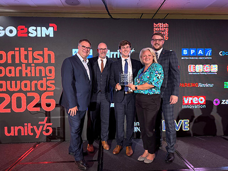 British Parking Awards 2026 winners Unity5, Colchester City Council and NPED