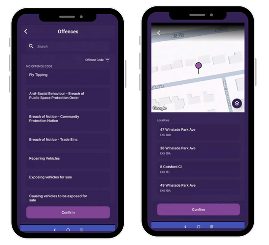 FPN types and map pin drop on the Zatpark mobile app